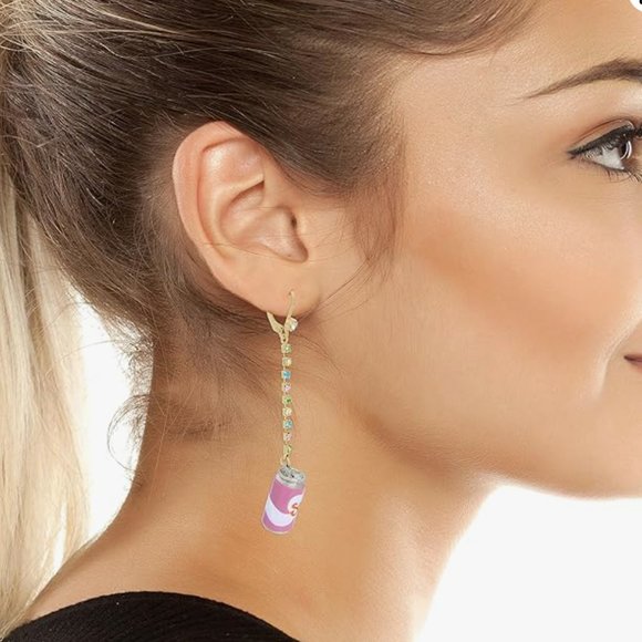 NWT Betsey Johnson Soda Pop Can & Pull Tab Pearl Bubbles Earrings - Picture 6 of 7